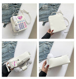 NNEDSZ Purple Sweet Girl Creative Crossbody Bag with Telephone Design, PU Material, Lightweight and Unique