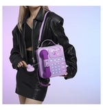 NNEDSZ Purple Sweet Girl Creative Crossbody Bag with Telephone Design, PU Material, Lightweight and Unique