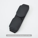 NNEDSZ 2 Pcs Black Magnetic Leather Car Sunglasses Clip – Dual-Use Multifunctional Card Holder, Premium Cowhide