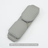 NNEDSZ 2 Pcs Grey Magnetic Leather Car Sunglasses Clip - Dual-Use Multifunctional Card Holder, Premium Cowhide