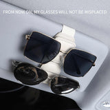 NNEDSZ 2 Pcs Red Magnetic Leather Car Sunglasses Clip - Dual-Use Multifunctional Card Holder, Premium Cowhide