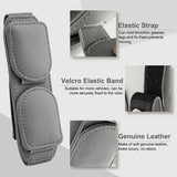 NNEDSZ 2 Pcs Red Magnetic Leather Car Sunglasses Clip - Dual-Use Multifunctional Card Holder, Premium Cowhide