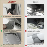 NNEDSZ 2 Pcs Red Magnetic Leather Car Sunglasses Clip - Dual-Use Multifunctional Card Holder, Premium Cowhide