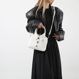 NNEDSZ White Trendy Shirt-Inspired PU Shoulder Bag | Stylish Handbag with Unique Design