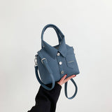 NNEDSZ Denim Blue Trendy Shirt-Inspired PU Shoulder Bag | Stylish Handbag with Unique Design