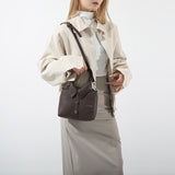 NNEDSZ Brown Trendy Shirt-Inspired PU Shoulder Bag | Stylish Handbag with Unique Design