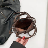 NNEDSZ Brown Trendy Shirt-Inspired PU Shoulder Bag | Stylish Handbag with Unique Design