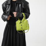 NNEDSZ Green Trendy Shirt-Inspired PU Shoulder Bag | Stylish Handbag with Unique Design