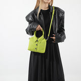 NNEDSZ Green Trendy Shirt-Inspired PU Shoulder Bag | Stylish Handbag with Unique Design