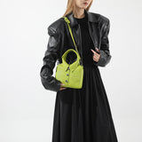 NNEDSZ Green Trendy Shirt-Inspired PU Shoulder Bag | Stylish Handbag with Unique Design