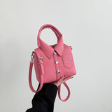 NNEDSZ Pink Trendy Shirt-Inspired PU Shoulder Bag | Stylish Handbag with Unique Design
