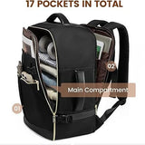 NNEDSZ Light Pink 40L Large Capacity Travel Business Backpack with Expandable Compartments, Including 2 Toiletry Bags and Shoe Bag - Durable Oxford Fabric