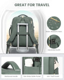 NNEDSZ Bean Green 40L Large Capacity Travel Business Backpack with Expandable Compartments, Including 2 Toiletry Bags and Shoe Bag - Durable Oxford Fabric