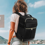 NNEDSZ Bean Green 40L Large Capacity Travel Business Backpack with Expandable Compartments, Including 2 Toiletry Bags and Shoe Bag - Durable Oxford Fabric