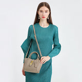NNEDSZ Beige Genuine Leather Women's Handbag - Stylish Bucket Bag with Top Handle and Crossbody Strap