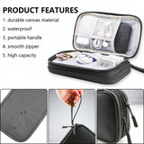 NNEDSZ Black Portable Digital Organizer Bag – Multifunctional Storage for Power Banks, Cables, and Accessories(Photography Props Not Included)