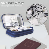 NNEDSZ Dark Blue Portable Digital Organizer Bag - Multifunctional Storage for Power Banks, Cables, and Accessories(Photography Props Not Included)