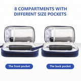 NNEDSZ Dark Blue Portable Digital Organizer Bag - Multifunctional Storage for Power Banks, Cables, and Accessories(Photography Props Not Included)