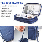 NNEDSZ Dark Blue Portable Digital Organizer Bag - Multifunctional Storage for Power Banks, Cables, and Accessories(Photography Props Not Included)