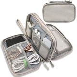 NNEDSZ Grey Portable Digital Organizer Bag - Multifunctional Storage for Power Banks, Cables, and Accessories(Photography Props Not Included)
