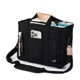 NNEDSZ Black Large Capacity Multi-Compartment Tote Bag - Stylish and Versatile for Women, Ideal for Organizing Essentials or as a Mommy Bag(Photography props not included)