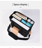 NNEDSZ Black Large Capacity Multi-Compartment Tote Bag - Stylish and Versatile for Women, Ideal for Organizing Essentials or as a Mommy Bag(Photography props not included)