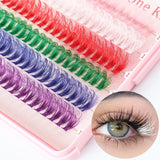 NNEDSZ 600 Eyelashes Set DIY Lash Clusters Kit - High-Capacity 4 Styles with Black and Colorful Lashes
