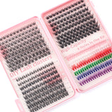 NNEDSZ 600 Eyelashes Set DIY Lash Clusters Kit - High-Capacity 4 Styles with Black and Colorful Lashes