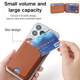 NNEDSZ Brown MagSafe Magnetic Wallet with Stand - PU Leather Card Holder for iPhone