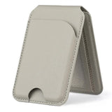 NNEDSZ Light Grey MagSafe Magnetic Wallet with Stand - PU Leather Card Holder for iPhone