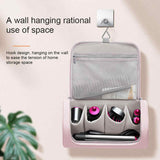 NNEDSZ Pink Portable PU Storage Bag for Hair Curlers, Hair Dryers, and Styling Tools(Hair dryers, etc. are shooting props and are not included in the product)