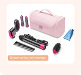 NNEDSZ Grey Portable PU Storage Bag for Hair Curlers, Hair Dryers, and Styling Tools(Hair dryers, etc. are shooting props and are not included in the product)
