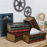 NNEDSZ 1 piece Dark Red Vintage Wooden Tissue Box - Creative Book-Shaped Tissue Holder for Home and Restaurant