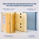 NNEDSZ Blue Accordion File Binder with 12 Envelopes - Durable Document Organizer