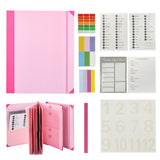 NNEDSZ Pink Accordion File Binder with 12 Envelopes - Durable Document Organizer