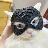 NNEDSZ Size S Black DIY 3D Printed Spider-Man Cat Mask - Mini Decorative Half-Face Mask for Pets