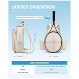 NNEDSZ Off White Lightweight Waterproof Tennis Racket Backpack - Multifunction Sling and Backpack for Men and Women(The water cup racket is a shooting prop and is not included)