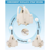 NNEDSZ Off White Lightweight Waterproof Tennis Racket Backpack - Multifunction Sling and Backpack for Men and Women(The water cup racket is a shooting prop and is not included)