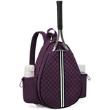 NNEDSZ Purple Lightweight Waterproof Tennis Racket Backpack - Multifunction Sling and Backpack for Men and Women(The water cup racket is a shooting prop and is not included)