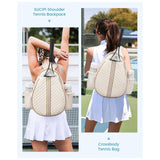 NNEDSZ Purple Lightweight Waterproof Tennis Racket Backpack - Multifunction Sling and Backpack for Men and Women(The water cup racket is a shooting prop and is not included)