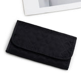 NNEDSZ Black Portable Travel Jewelry Organizer Roll - Foldable Jewelry Storage Pouch for Earrings, Rings, and Necklaces(Jewellery is a shooting prop and is not included)