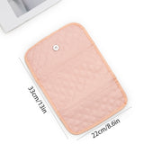 NNEDSZ Pink Portable Travel Jewelry Organizer Roll - Foldable Jewelry Storage Pouch for Earrings, Rings, and Necklaces(Jewellery is a shooting prop and is not included)