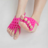 NNEDSZ 2 Pairs Pink Toe Separator and Foot Stretching Band - Arch Support, Bunion Corrector, and Foot Massage Tool