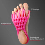NNEDSZ 2 Pairs Pink Toe Separator and Foot Stretching Band - Arch Support, Bunion Corrector, and Foot Massage Tool