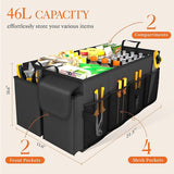 NNEDSZ Off White Large-Capacity Foldable Car Trunk Storage Organizer - Collapsible Backseat Storage Box