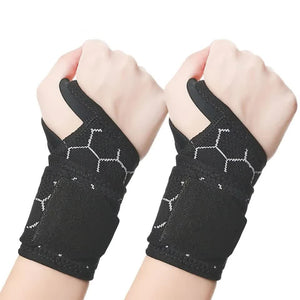 NNEDSZ 2 Pairs Black Breathable Sports Wrist Support Wrap - Fitness Gym Wristband for Badminton & Injury Prevention