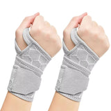 NNEDSZ 2 Pairs Grey Breathable Sports Wrist Support Wrap - Fitness Gym Wristband for Badminton & Injury Prevention