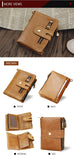 NNEDSZ Brown Genuine Leather Tri-Fold Wallet - Fashionable Multi-Card Men's and Women's Wallet