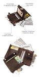 NNEDSZ Brown Genuine Leather Tri-Fold Wallet - Fashionable Multi-Card Men's and Women's Wallet