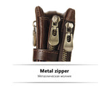 NNEDSZ Brown Genuine Leather Tri-Fold Wallet - Fashionable Multi-Card Men's and Women's Wallet